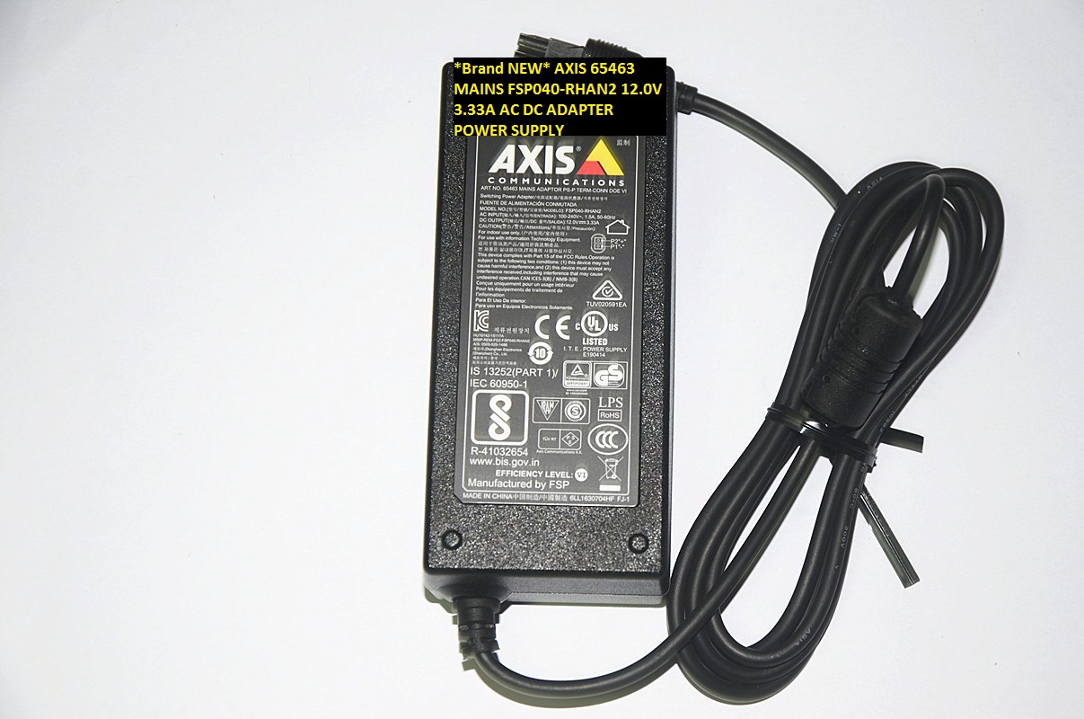 *Brand NEW* AXIS 65463 MAINS FSP040-RHAN2 12.0V 3.33A AC DC ADAPTER POWER SUPPLY - Click Image to Close